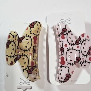 Sanrio Hello Kitty Hair Clips - Yellow and Pink Set Of 2
